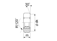 ナット２種、ナット高さねじ径の約80％、面取り両面取り