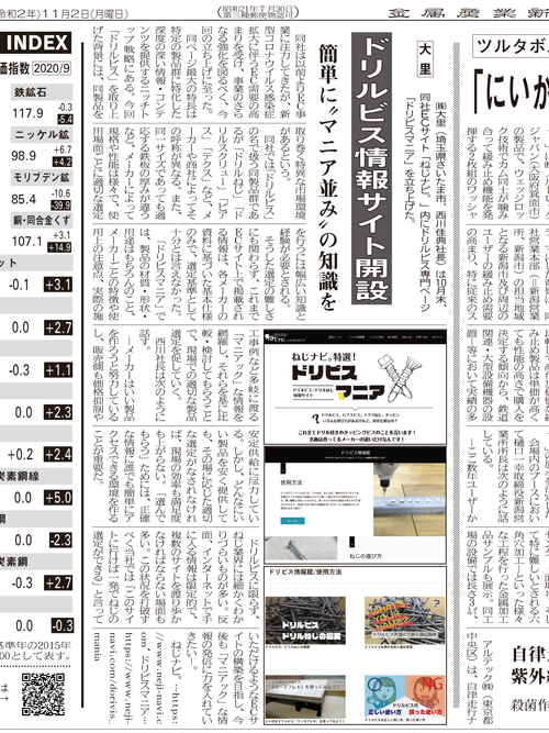 金属産業新聞掲載記事原文