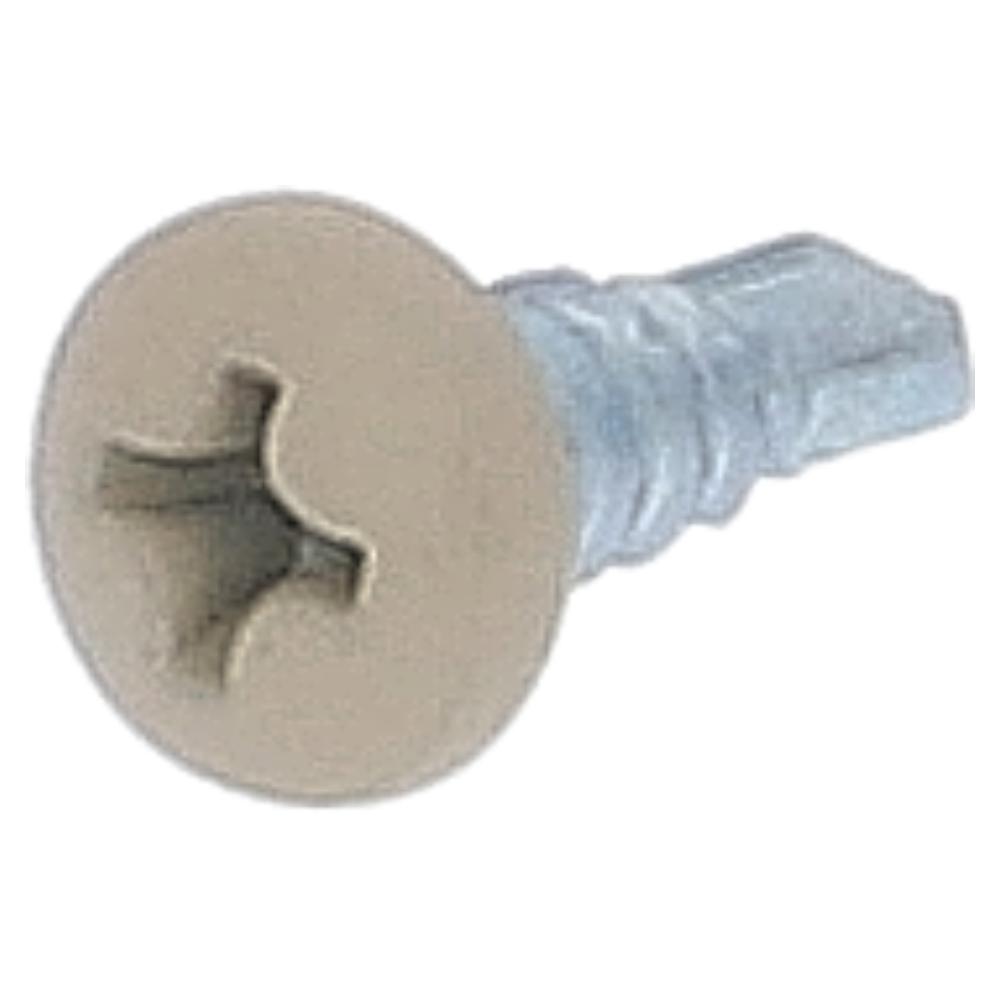 鉄/頭部塗装 ドリルビス 鍋頭 クリーム 全ねじ 4X13