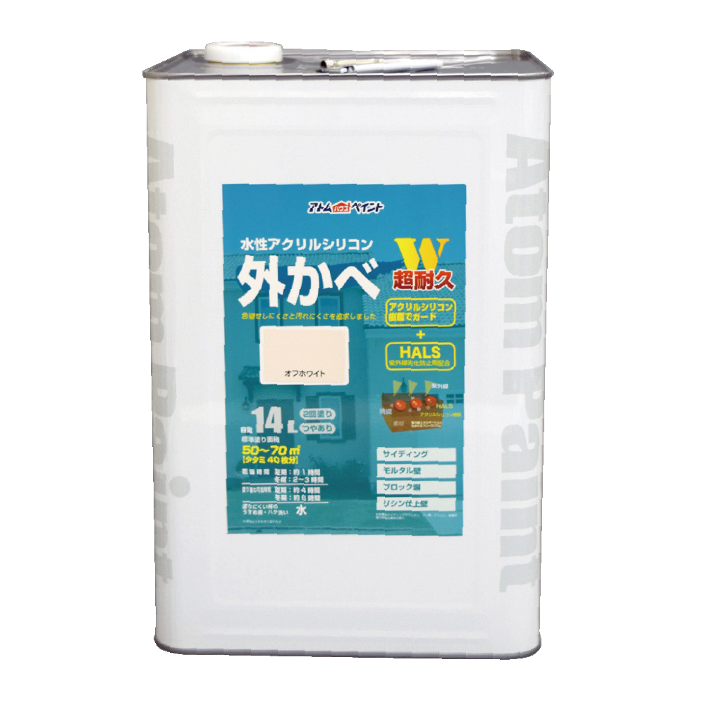 ねじ・ボルト・ナット・その他DIY商品の販売、通販サイト ねじナビ。 | 水性アクリルシリコン外かべ用 １４Ｌ オフホワイト