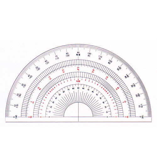 ドラパス 半円分度器15cmアクリル製 16-504 180度
