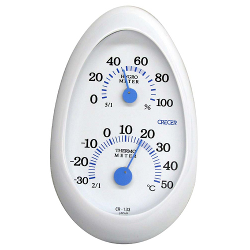 CRECER 温湿度計tamagoホワイト CR-133W
