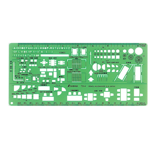 シンワ テンプレート建築定規 TD-4 66010