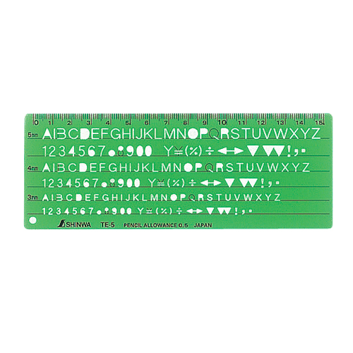 シンワ テンプレート英数字記号定規 TE-5 66013