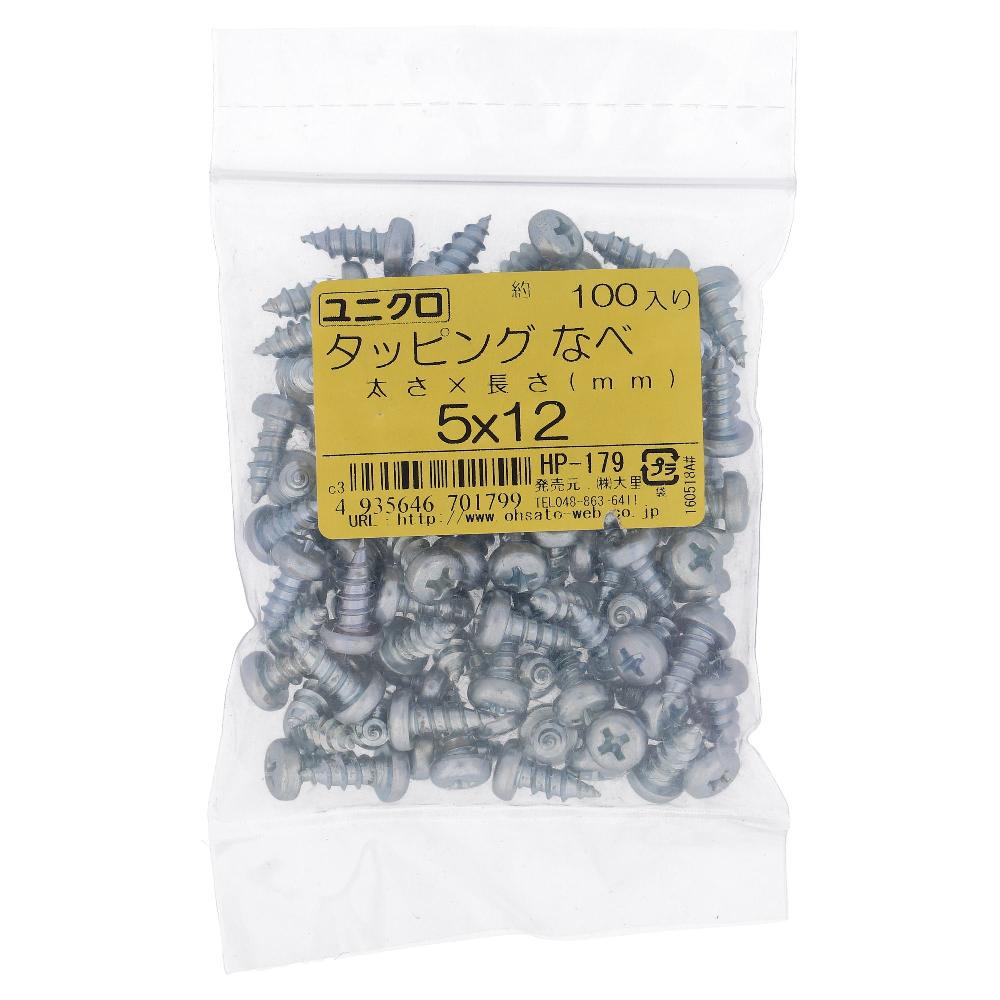 鉄/ユニクロ タッピング 鍋頭 5X12 (100本入)