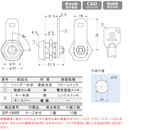 シリンダー錠 SCロック