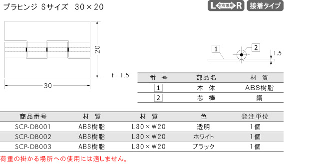 プラヒンジSサイズ